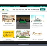 Demo Mosque website showcasing various mosque fundraising campaigns like "Warmth in Winter" and "The Prayer Space Project.