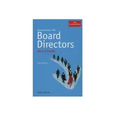 Book cover for "Essentials for Board Directors: An A-Z Guide" by Bob Tricker, featuring silhouettes of people walking in formation.