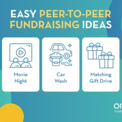 Easy peer-to-peer fundraising ideas include pub crawls, movie nights, car washes, gift drives, and competitive team fundraising.