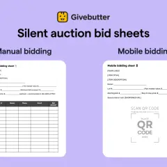 Learn how to run a silent auction online with manual and mobile bidding sheets. This image shows templates for both methods.