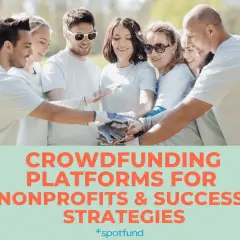 A diverse group of volunteers with hands clasped in the center, ready to tackle challenges. Comparing gofundme vs spotfund for nonprofit success.