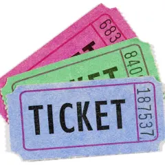 Three colorful raffle tickets, blue, green, and pink, are fanned out. Are raffles legal in California?