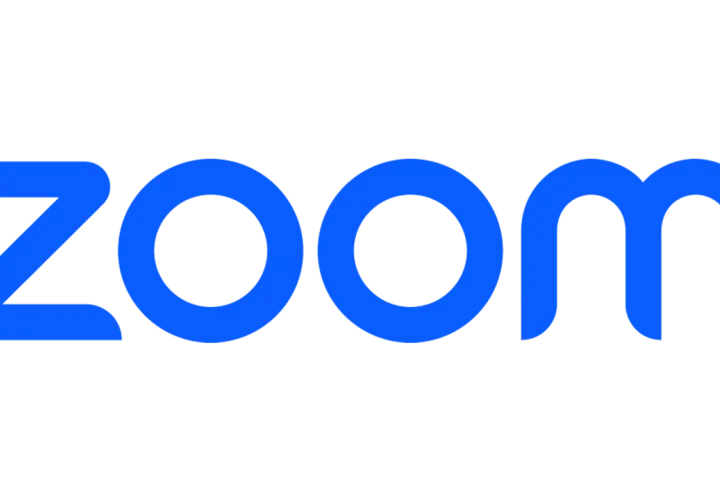 The blue "zoom" logo on a black background. Zoom for non profits connects people globally.