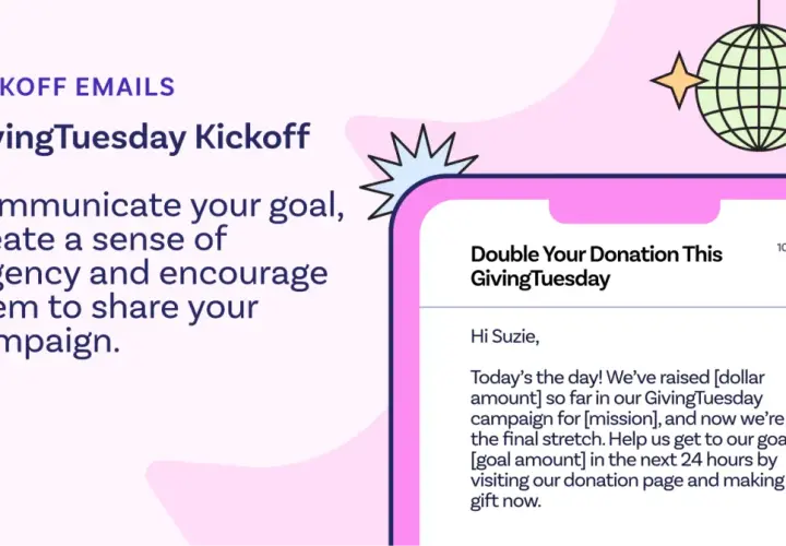 GivingTuesday kickoff email example, showing how to create urgency. This is the best time to send giving tuesday email.