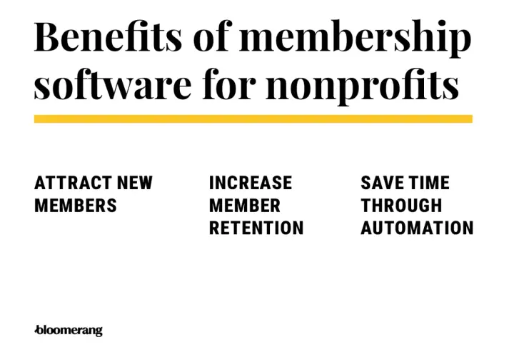 Benefits of membership software for nonprofits: attract new members, increase retention, and save time through automation.