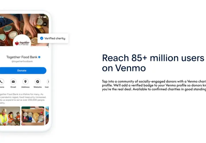 Together Food Bank's verified charity profile on Venmo, ready to receive donations from millions.
