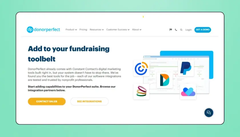 DonorPerfect's free CRM for nonprofits integrates with top tools to boost fundraising. Explore integrations and contact sales.