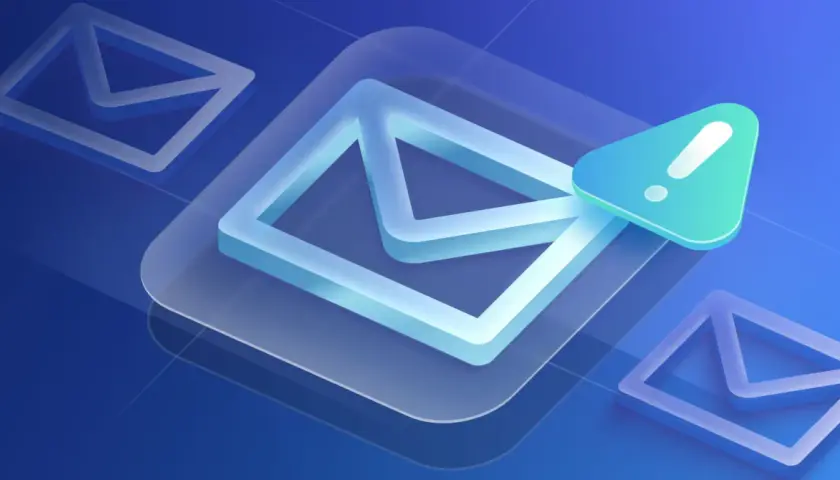 Email icons with an alert symbol, perfect for crafting engaging Giving Tuesday subject lines.