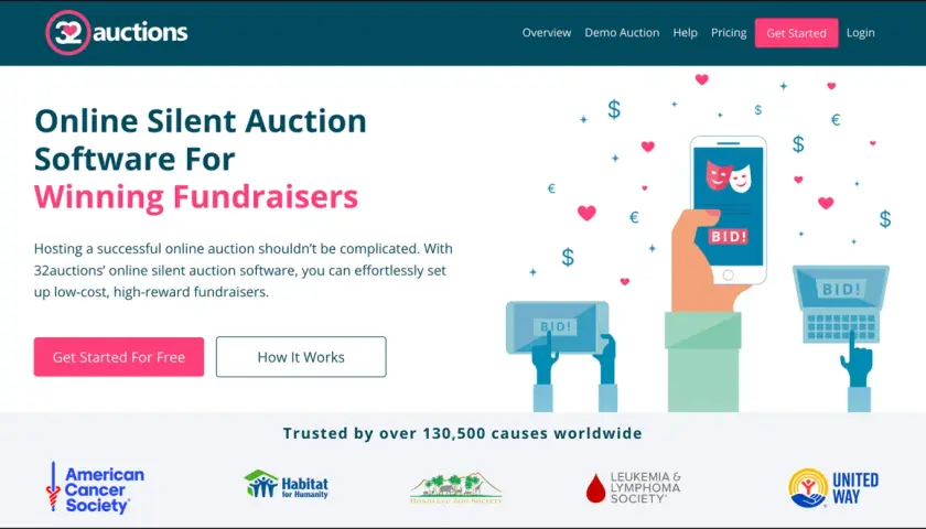 32auctions' virtual auction platform simplifies fundraising with online silent auction software. Bid on your phone or laptop!
