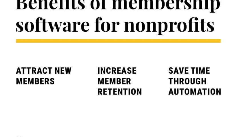 Benefits of membership software for nonprofits: attract new members, increase retention, and save time through automation.