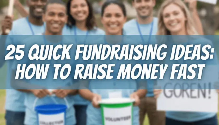 Volunteers holding collection buckets, ready to implement quick fundraising ideas for disaster relief.