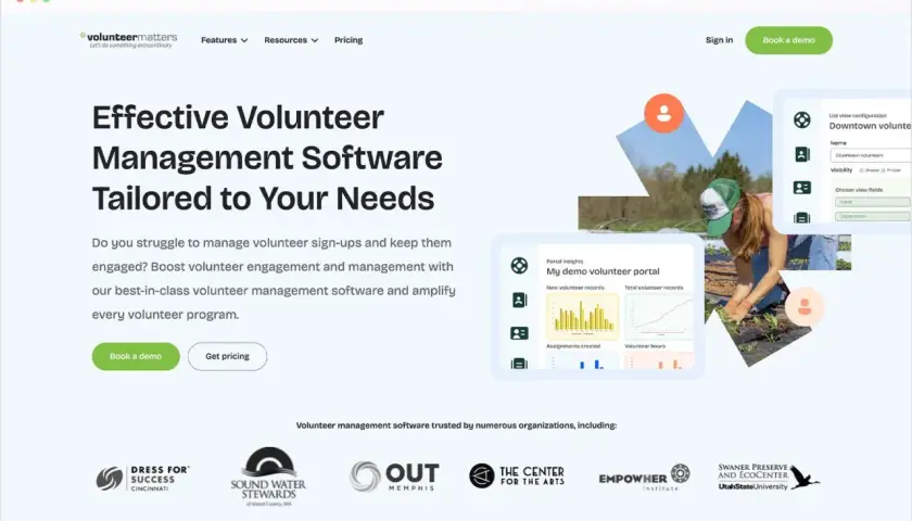Volunteer management software for effective engagement. See a demo of the portal and its features.