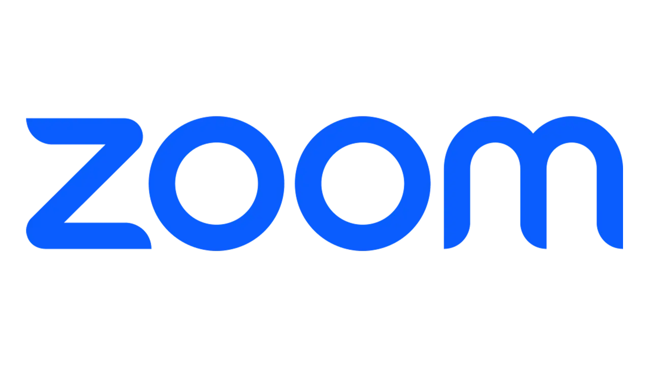 The blue "zoom" logo on a black background. Zoom for non profits connects people globally.