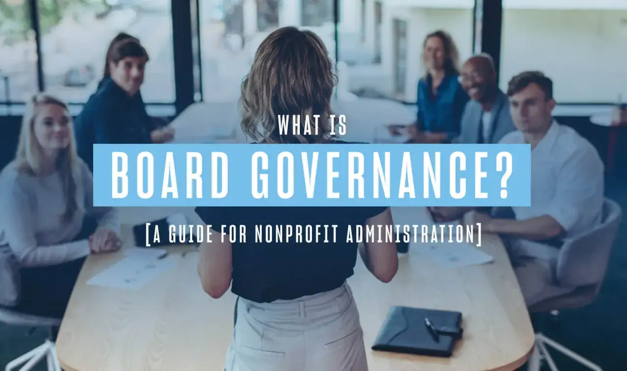 A group of people are in a meeting, likely for new board member orientation. Text reads 