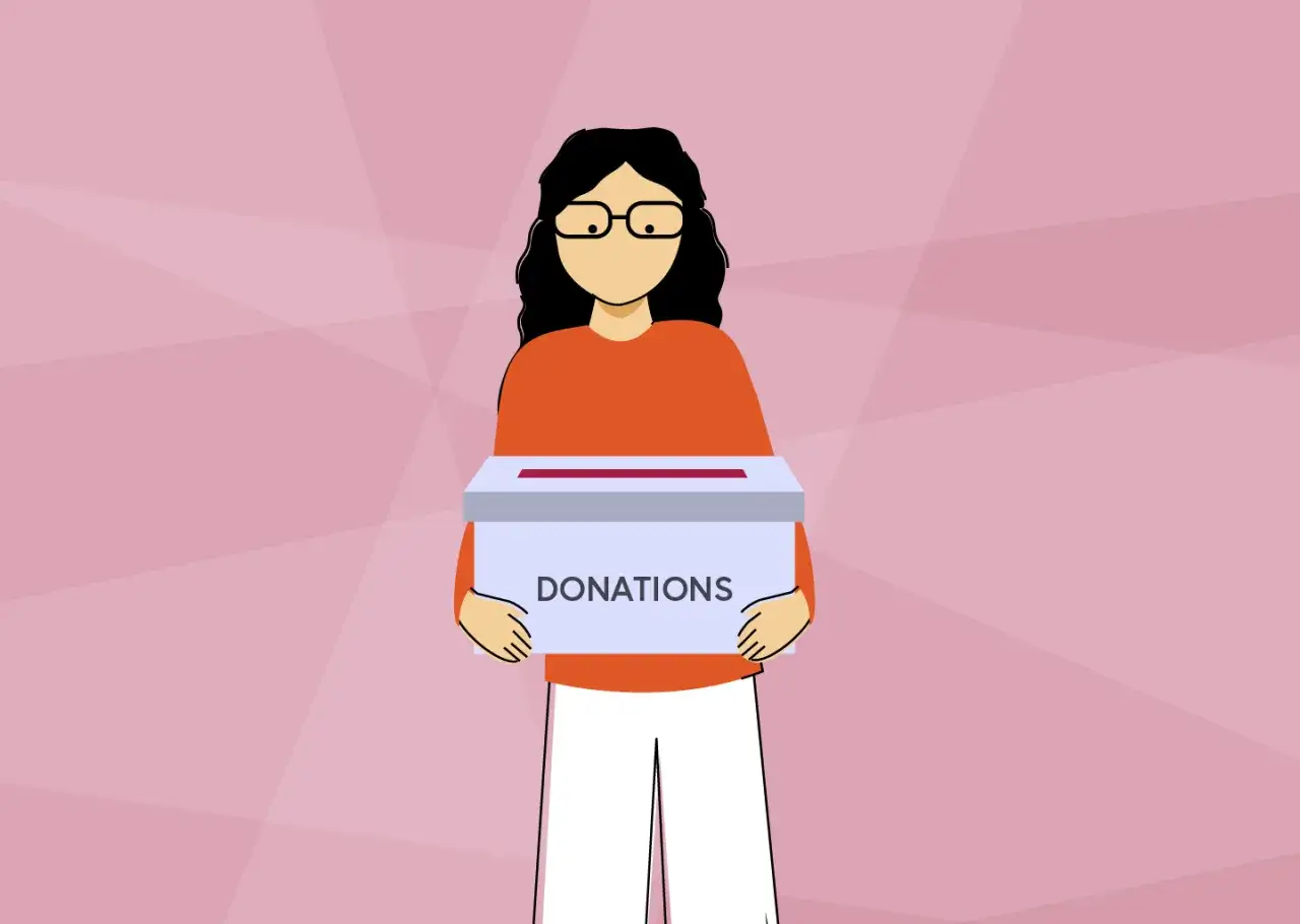 A person holds a box labeled 